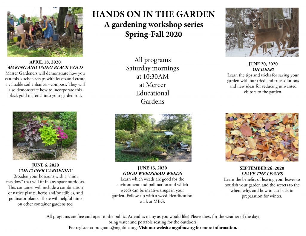 Hands on in the Garden 2020 Schedule